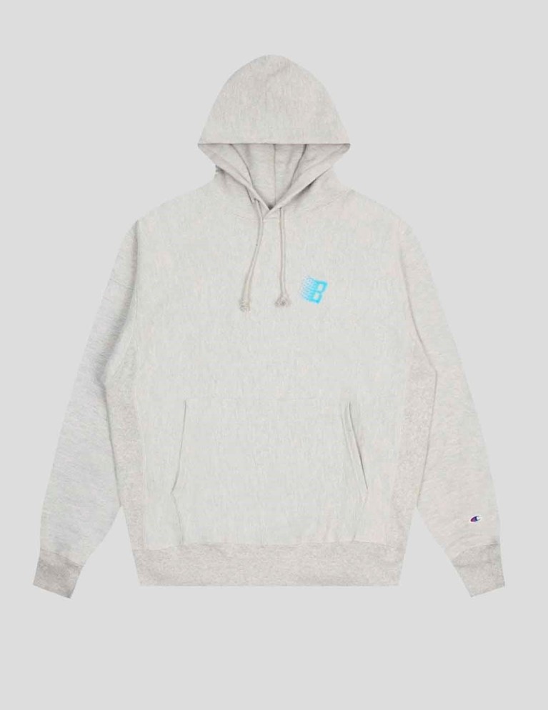 Sudadeira BRONZE 56K x champion b logo hoodie heather grey